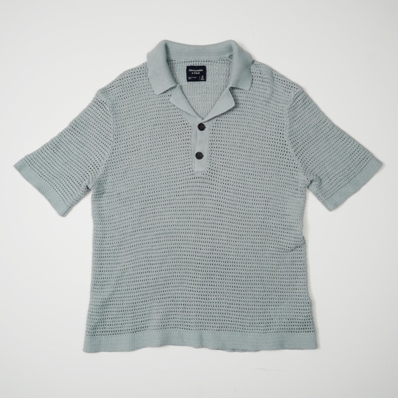 Abercrombie & Fitch Other - ABERCROMBIE FITCH SWEATER POLO MENS M Tall KNIT TWO BUTTON RESORT CAMP Green